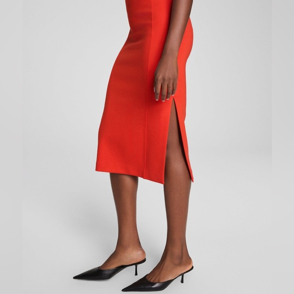 NWOT Spanx Ponte Midi Tank Dress Classic Sleeveless Shapewear Poppy Red Sz S - Picture 3 of 15